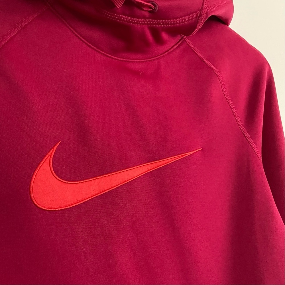 Nike Burgundy & Orange Therma Dri-Fit Training Hoodie Sweatshirt Size S - Picture 4 of 12